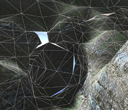 Multiresolution voxel terrain boundary artifacts wireframe
