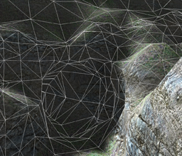 Multiresolution transvoxel stitching on voxel terrain wireframe